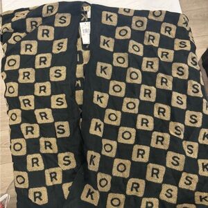 Michael Kors Black and Gold Logo Shawl